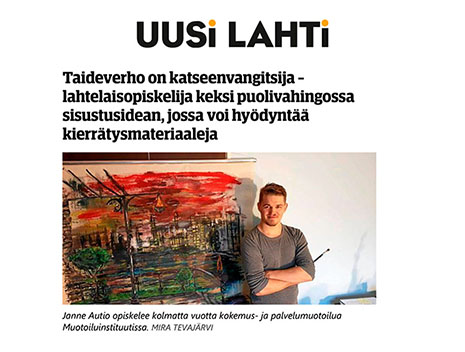 uusi lahti uutisoi janneblancon taiderullaverhoista lahdessa keväällä 2021