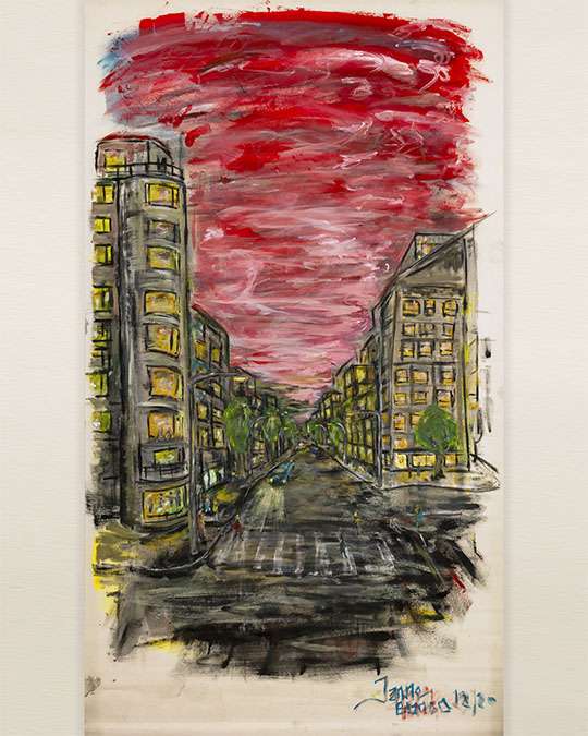 Rullaverhoon maalattu Janneblanco taideteos on jokaisen sisustajan unelma. Taiderullaverho joka tekee tilasta kuin tilasta ainutlaatuisen kokemuksen.