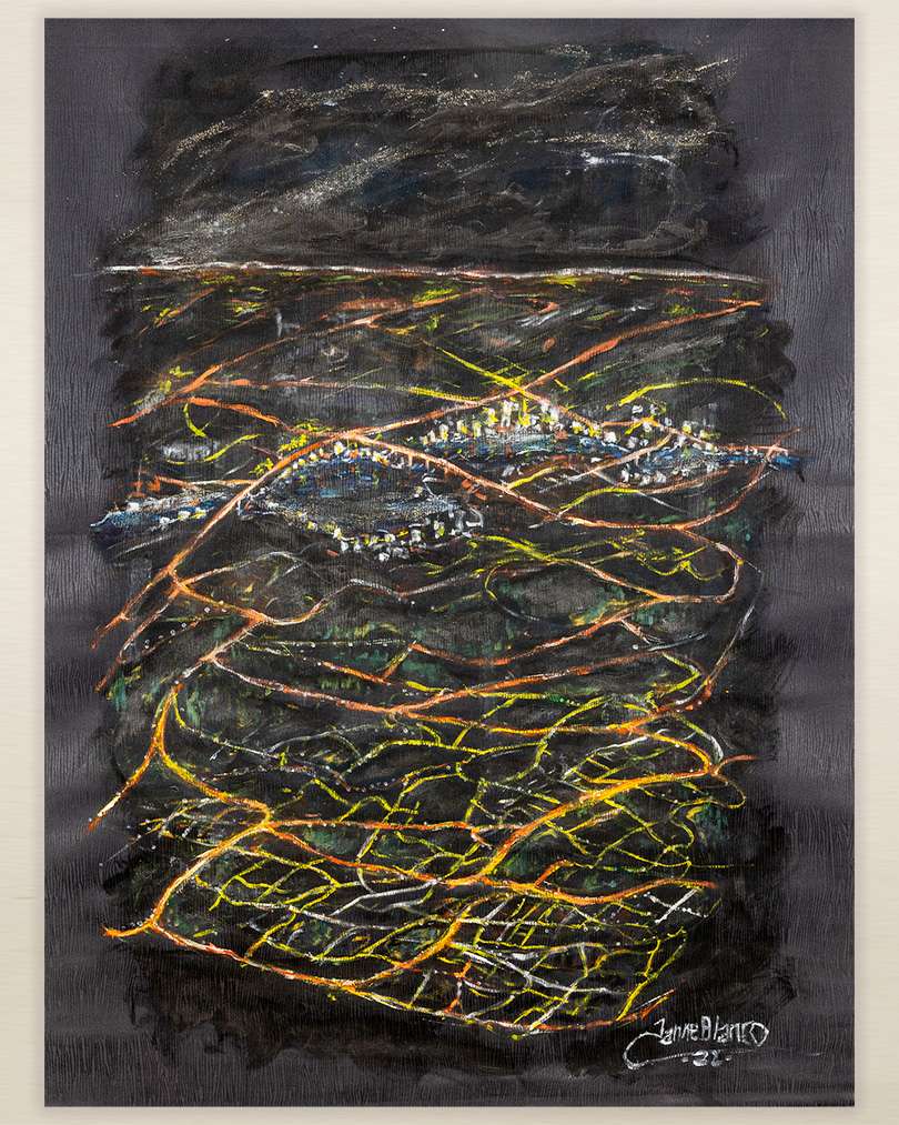 Lentokonetila – taiderullaverho