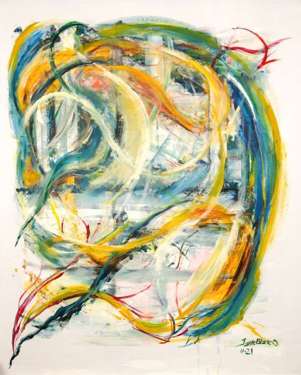 Rullaverhoon maalattu Janneblanco taideteos on jokaisen sisustajan unelma. Taiderullaverho joka tekee tilasta kuin tilasta ainutlaatuisen kokemuksen.